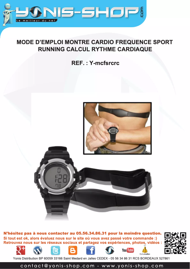 Page n°1 - Manuel utilisateur Yonis Y-MCFSRCRC