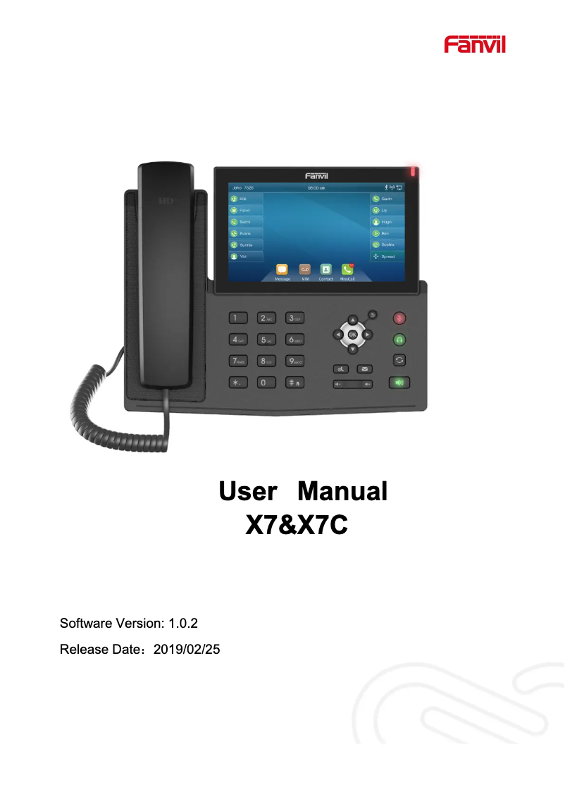 Imagen de la primera página del manual del dispositivo X7