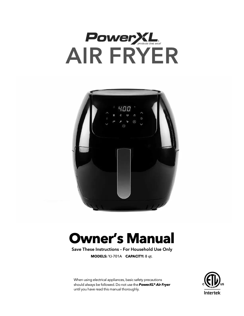Page n°1 - Manuel utilisateur PowerXL Air Fryer YJ-701A