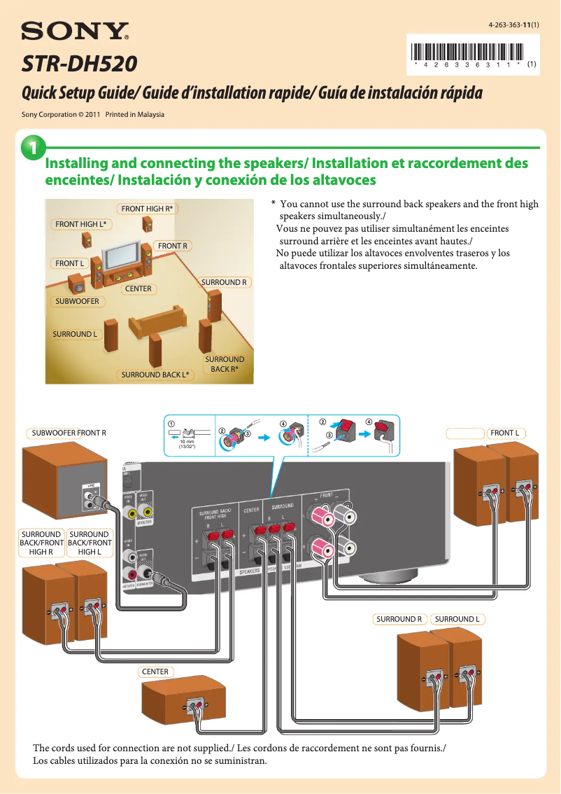 Imagen de la primera página del manual del dispositivo STR-DH520