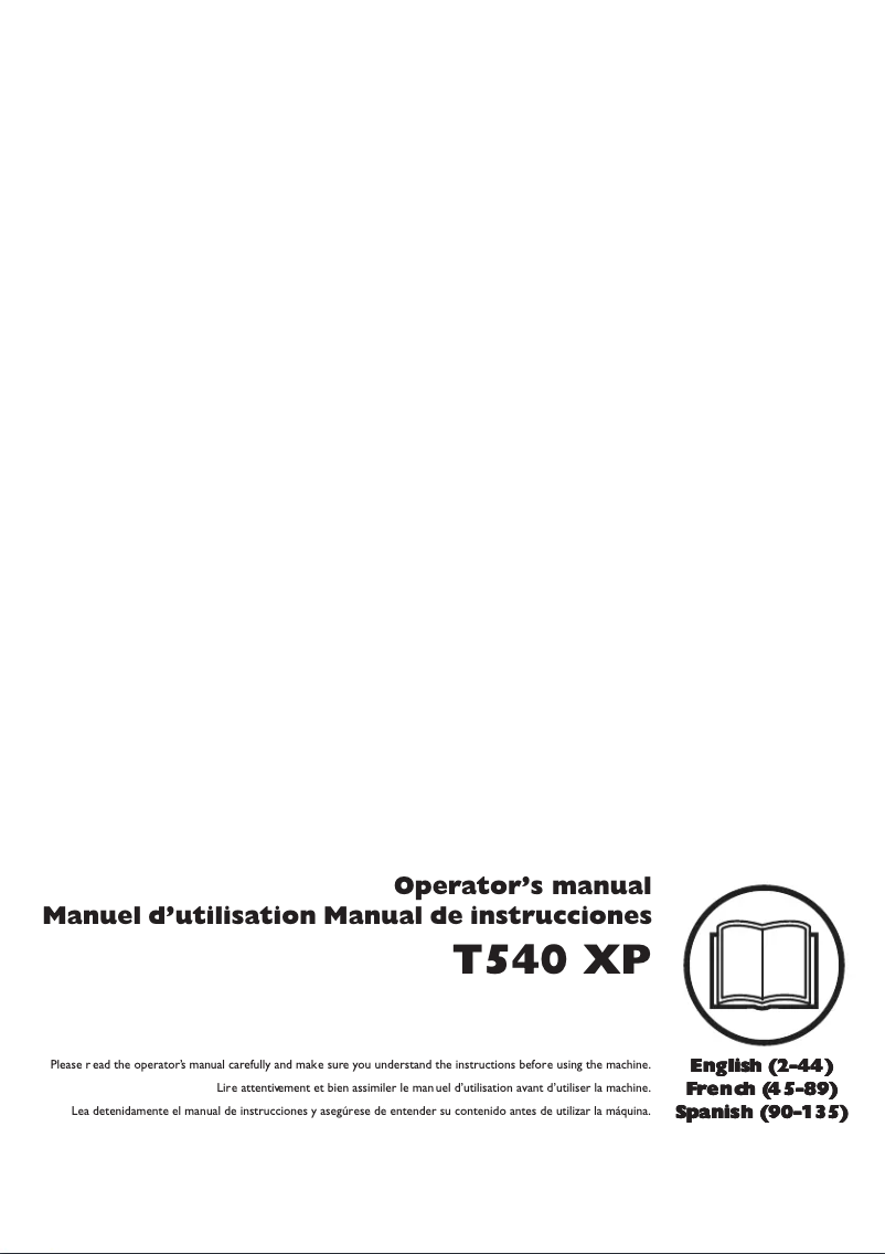 Page 1 de la notice Manuel utilisateur Husqvarna T540 XP