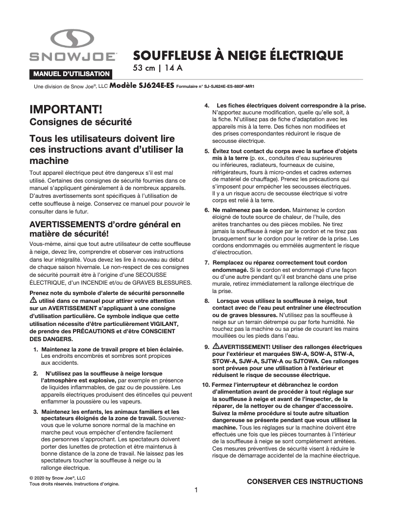 Image de la première page du manuel de l'appareil SJ624E-ES