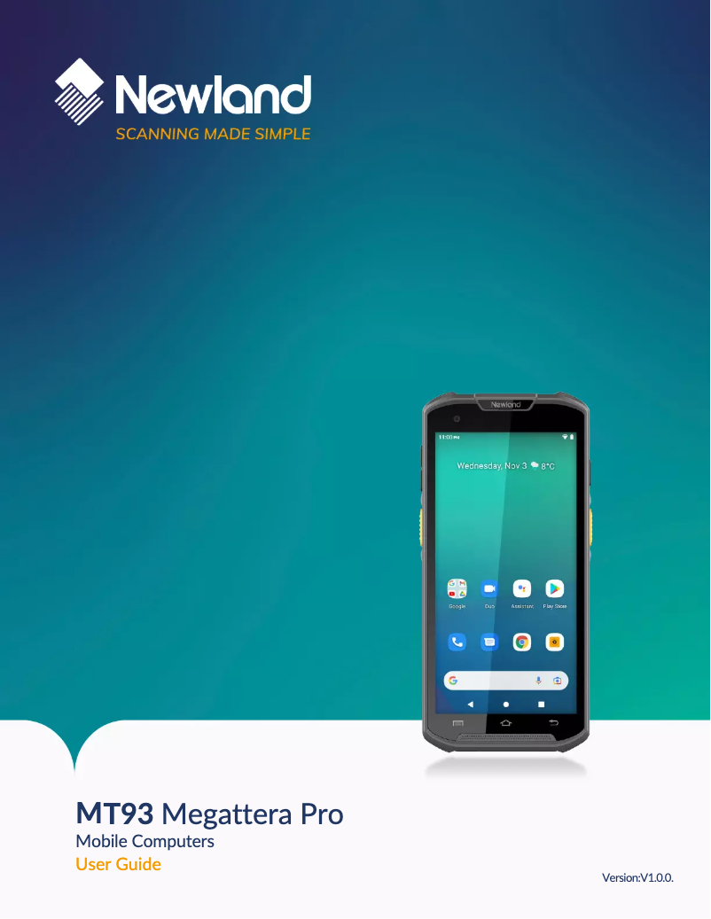 Page 1 de la notice Manuel utilisateur Newland Megattera Pro MT93