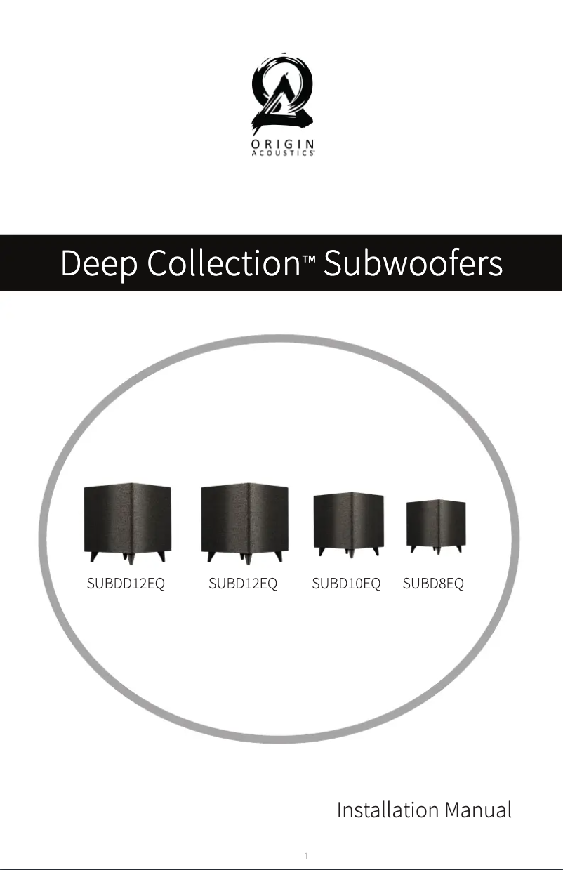 Page 1 de la notice Manuel utilisateur Origin Acoustics Deep SUBDDEQ1200