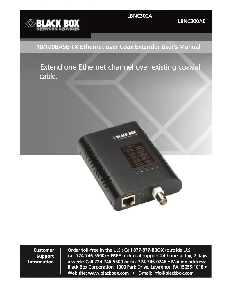 Page n°1 - Manuel utilisateur Black Box LinkGain
