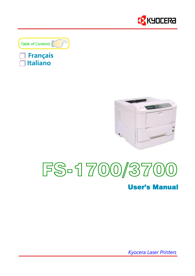 Page 1 de la notice Manuel utilisateur Kyocera FS-3700