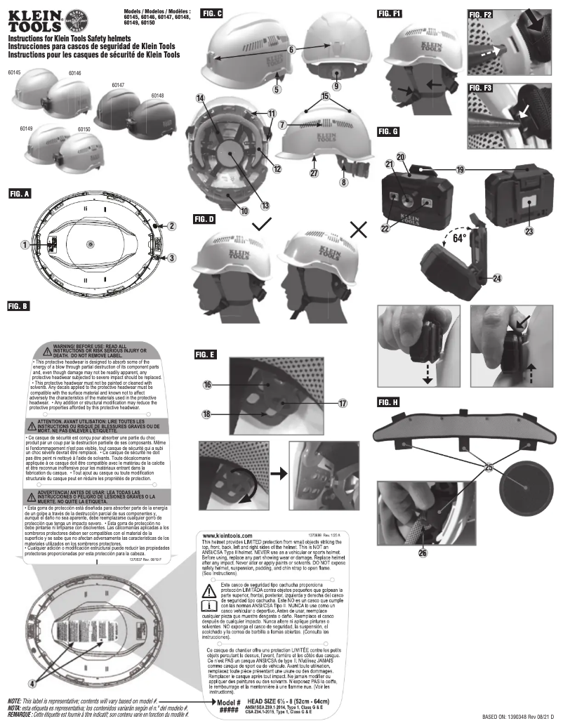 Page 1 de la notice Manuel utilisateur Klein Tools 60146