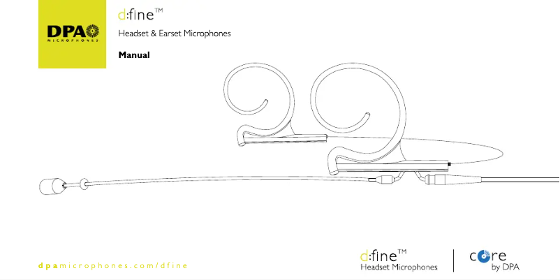 Page 1 de la notice Manuel utilisateur DPA d:fine CORE 4188