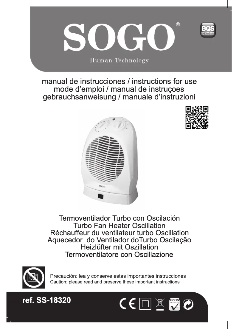 Image de la première page du manuel de l'appareil CAL-SS-18320