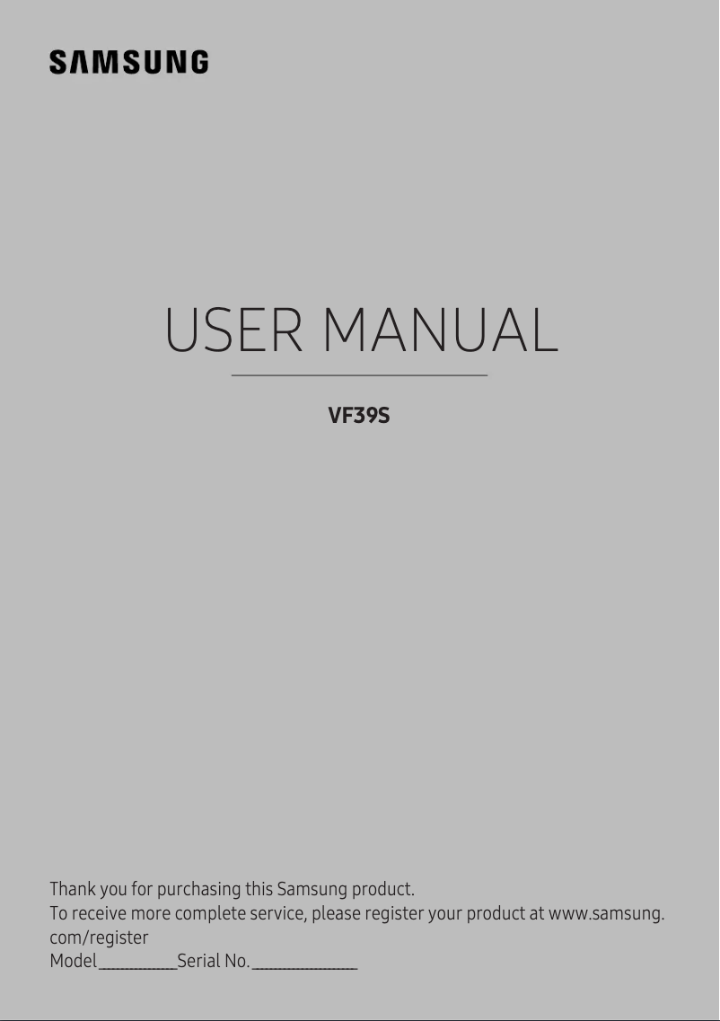 Image de la première page du manuel de l'appareil V24F39SFEX