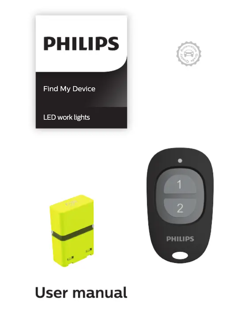 Page 1 de la notice Manuel utilisateur Philips Find My Device