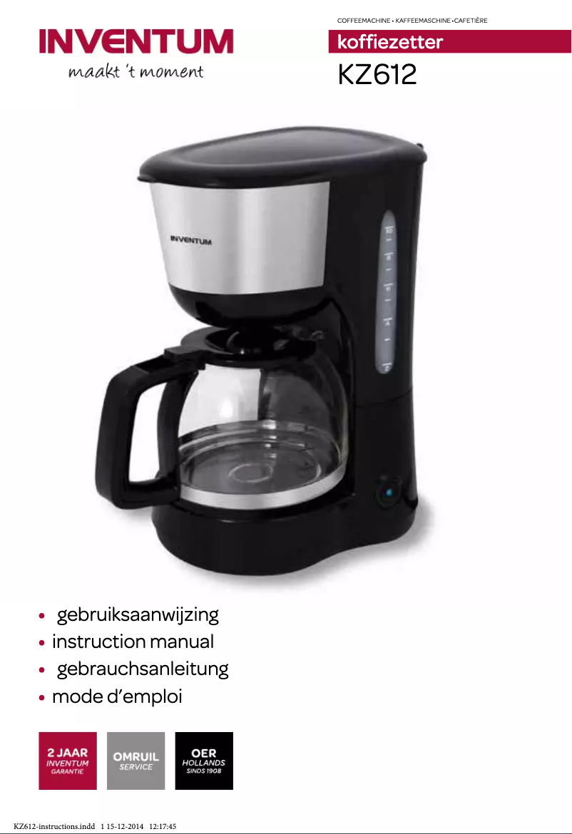 Image de la première page du manuel de l'appareil KZ612