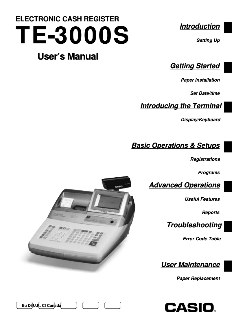 Image de la première page du manuel de l'appareil TE-3000S