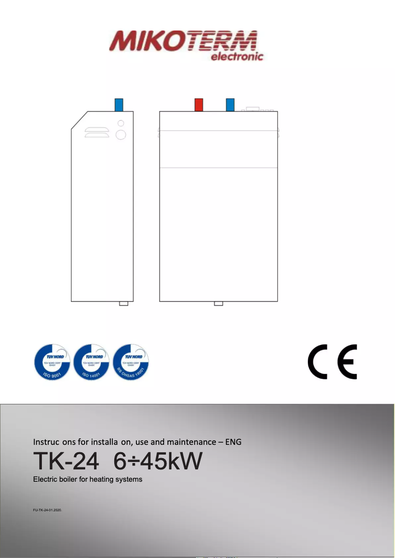 Page n°1 - Manuel utilisateur Mikoterm TK-24 6÷45kW