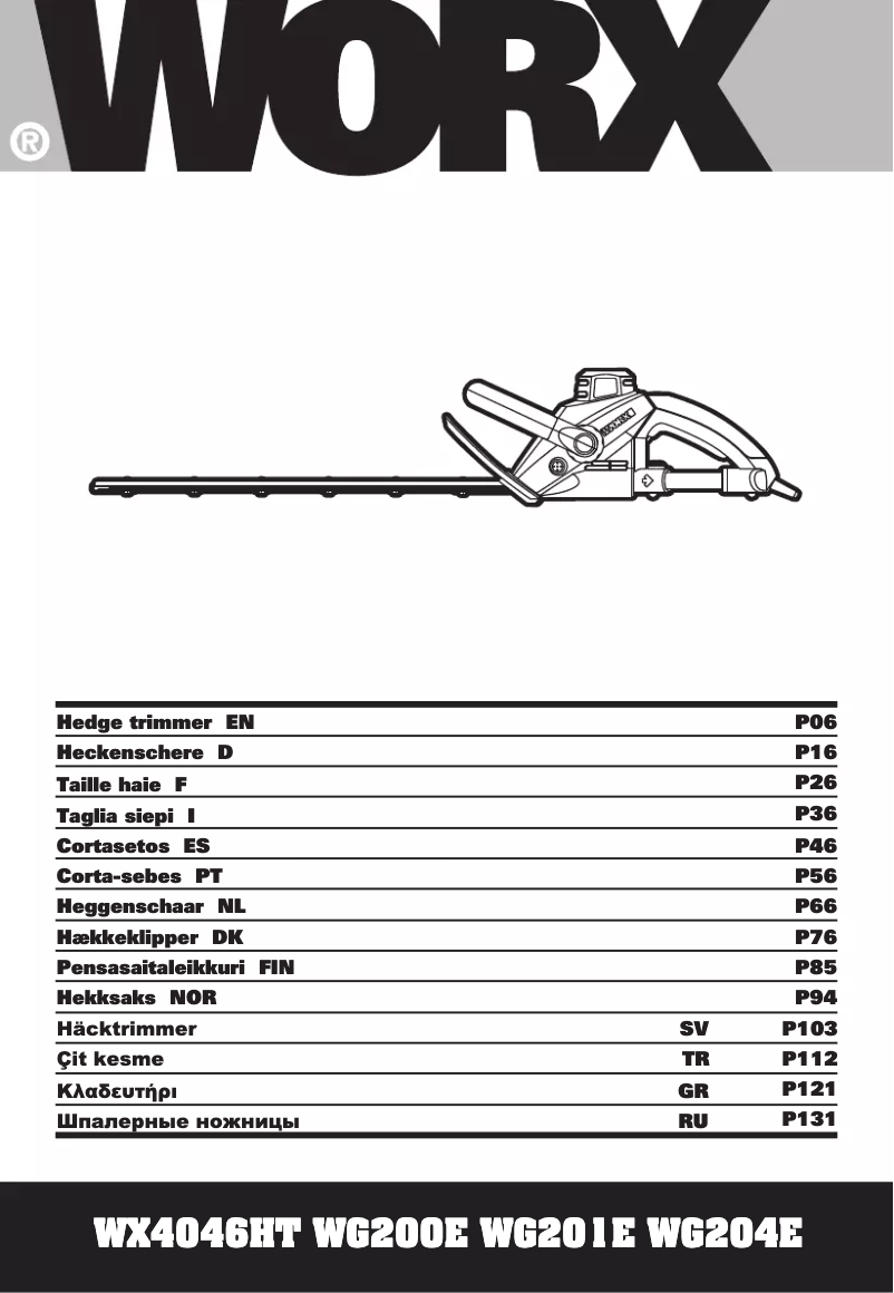 Page 1 de la notice Manuel utilisateur Worx WG200E