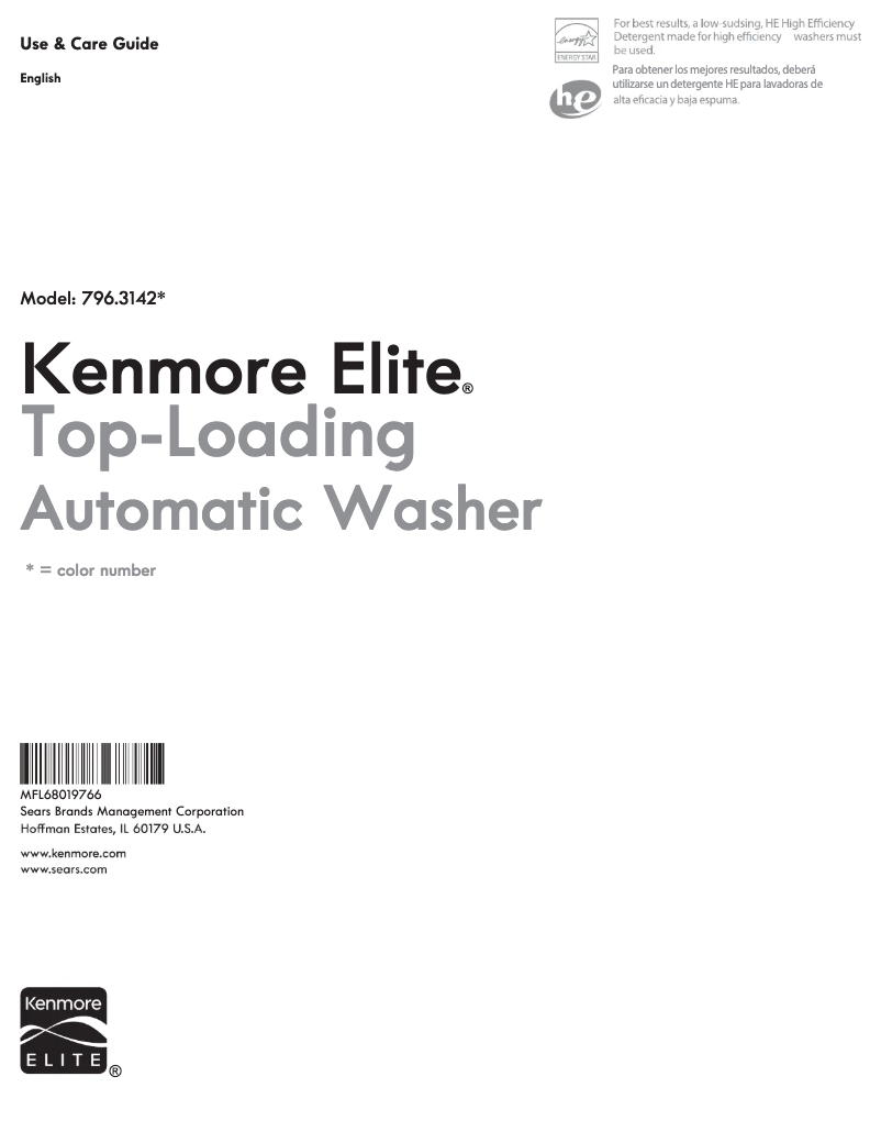 Page n°1 - Manuel utilisateur Kenmore 796.31422 Elite