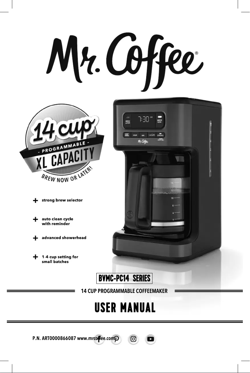 Page 1 de la notice Manuel utilisateur Mr. Coffee 14-Cup