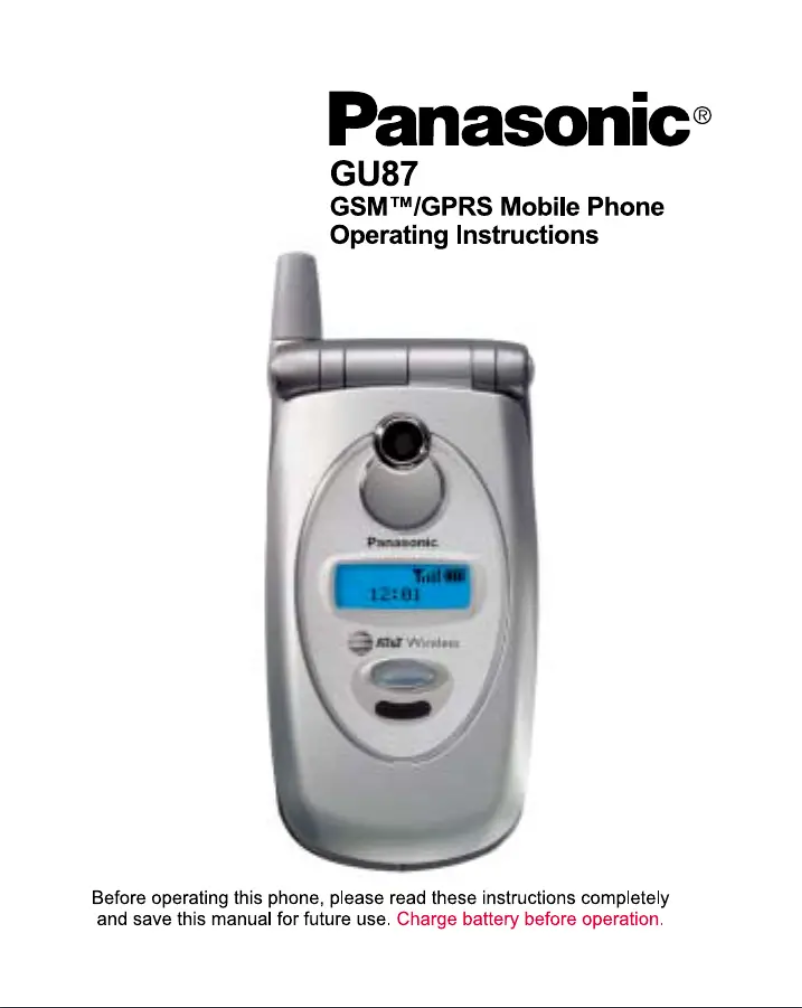 Page n°1 - Manuel utilisateur Panasonic GU87