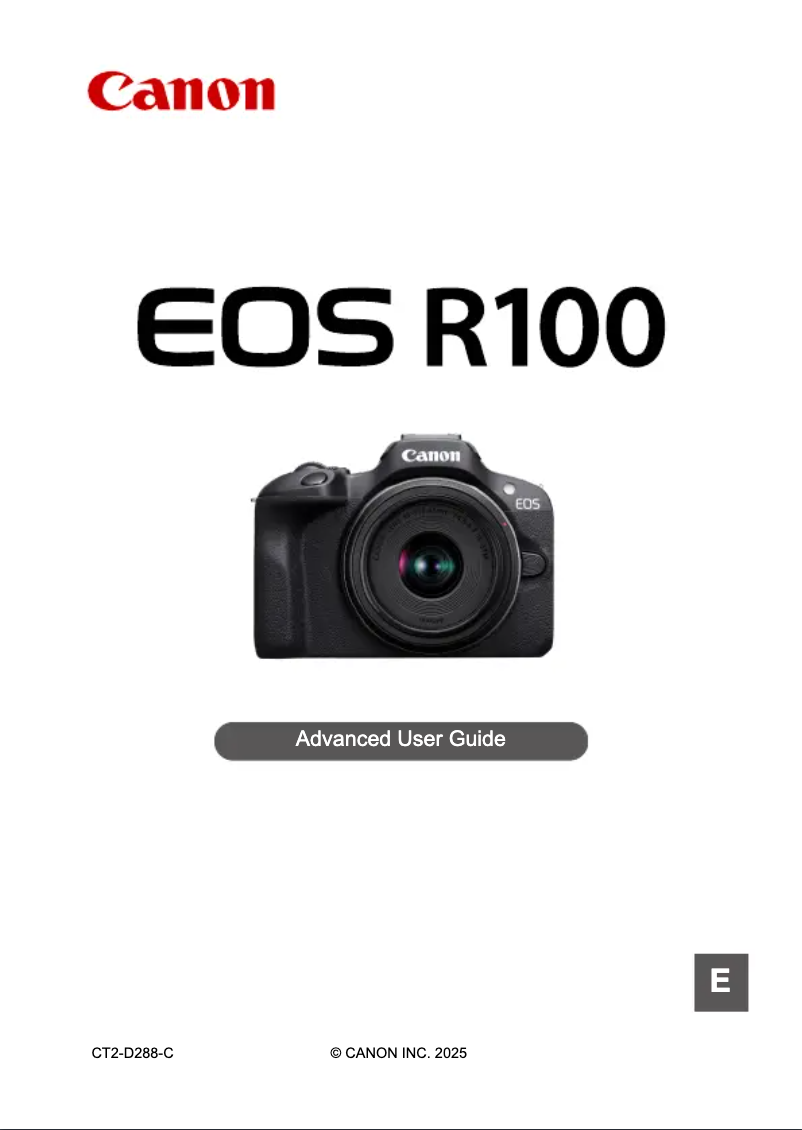 Imagen de la primera página del manual del dispositivo EOS R100