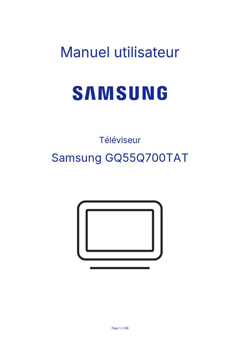 Image de la première page du manuel de l'appareil GQ55Q700TAT