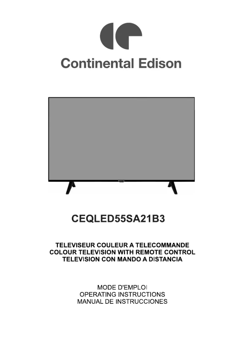 Page n°1 - Manuel utilisateur Continental Edison CEQLED55SA21B3