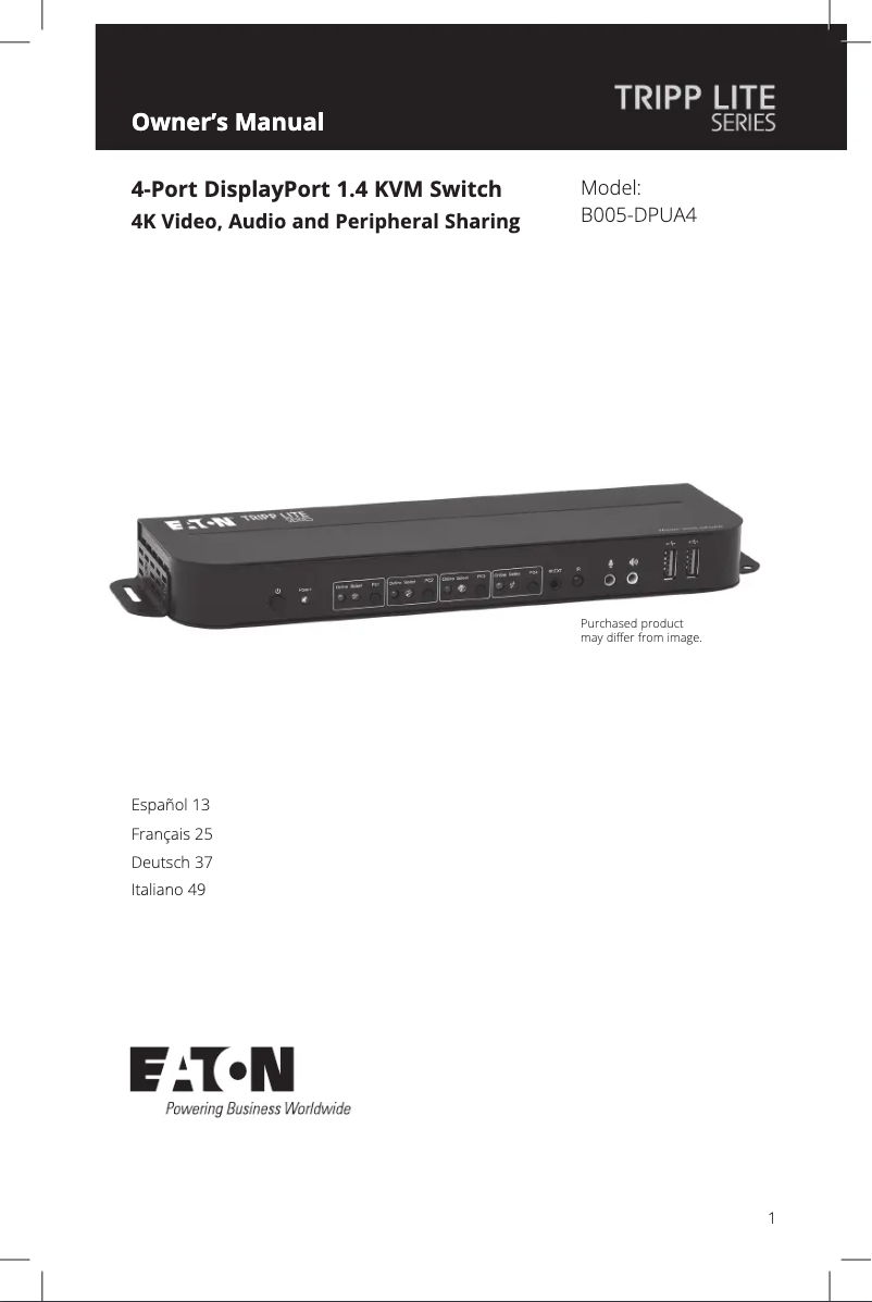 Image de la première page du manuel de l'appareil B005-DPUA4