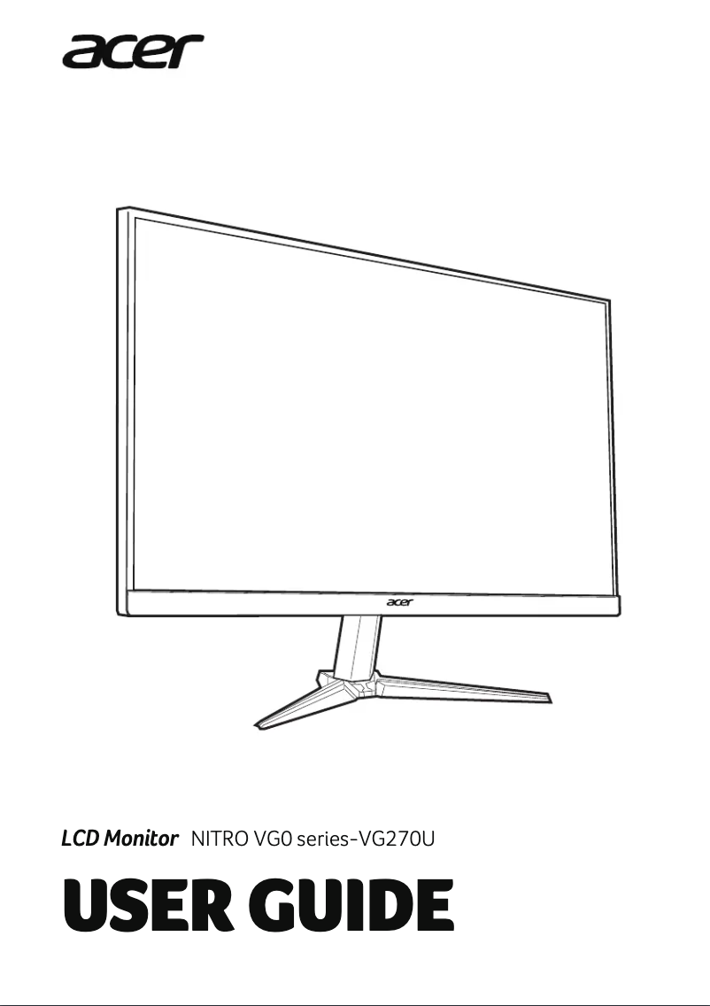 Página 1 del manual Guía de inicio rápido Acer NITRO VG0 VG270U
