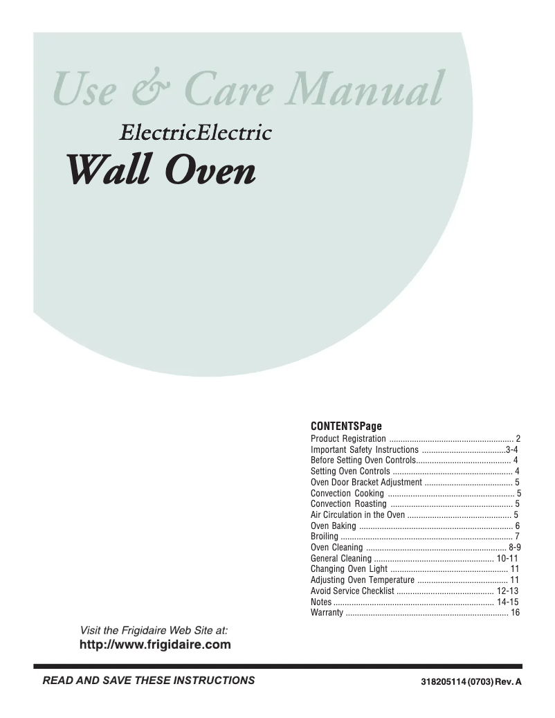 Page 1 de la notice Manuel utilisateur Frigidaire GLEB27S7CB