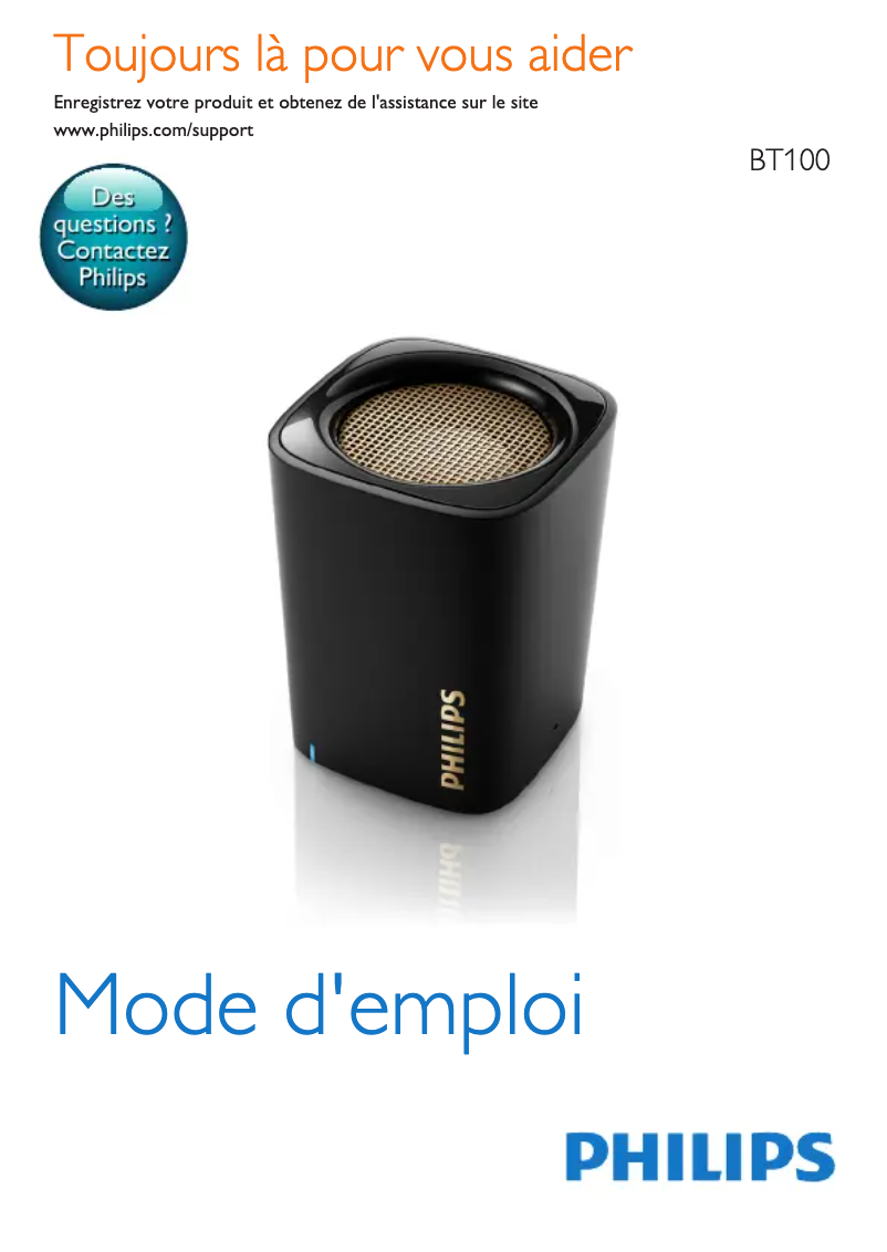 Page n°1 - Manuel utilisateur Philips BT100P