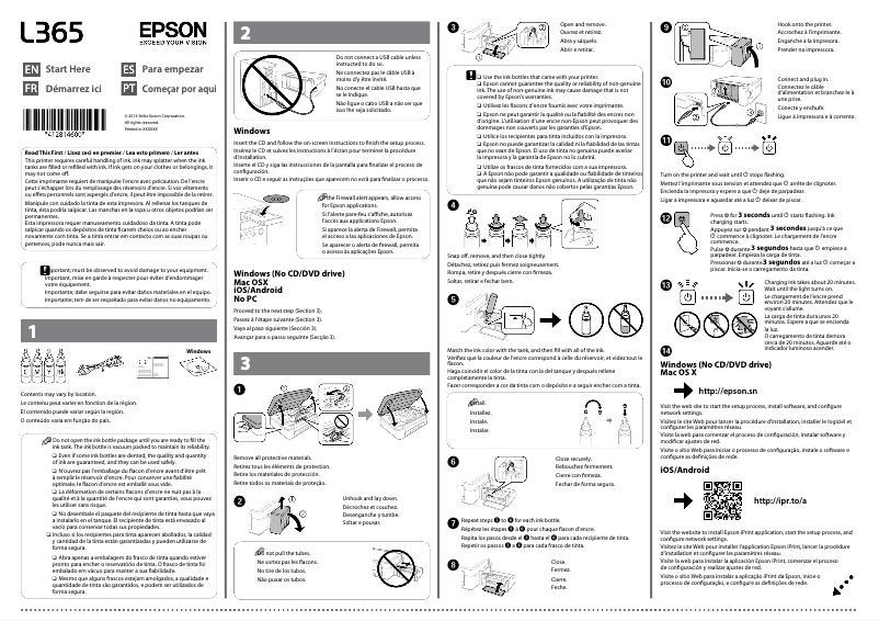 Image de la première page du manuel de l'appareil L365