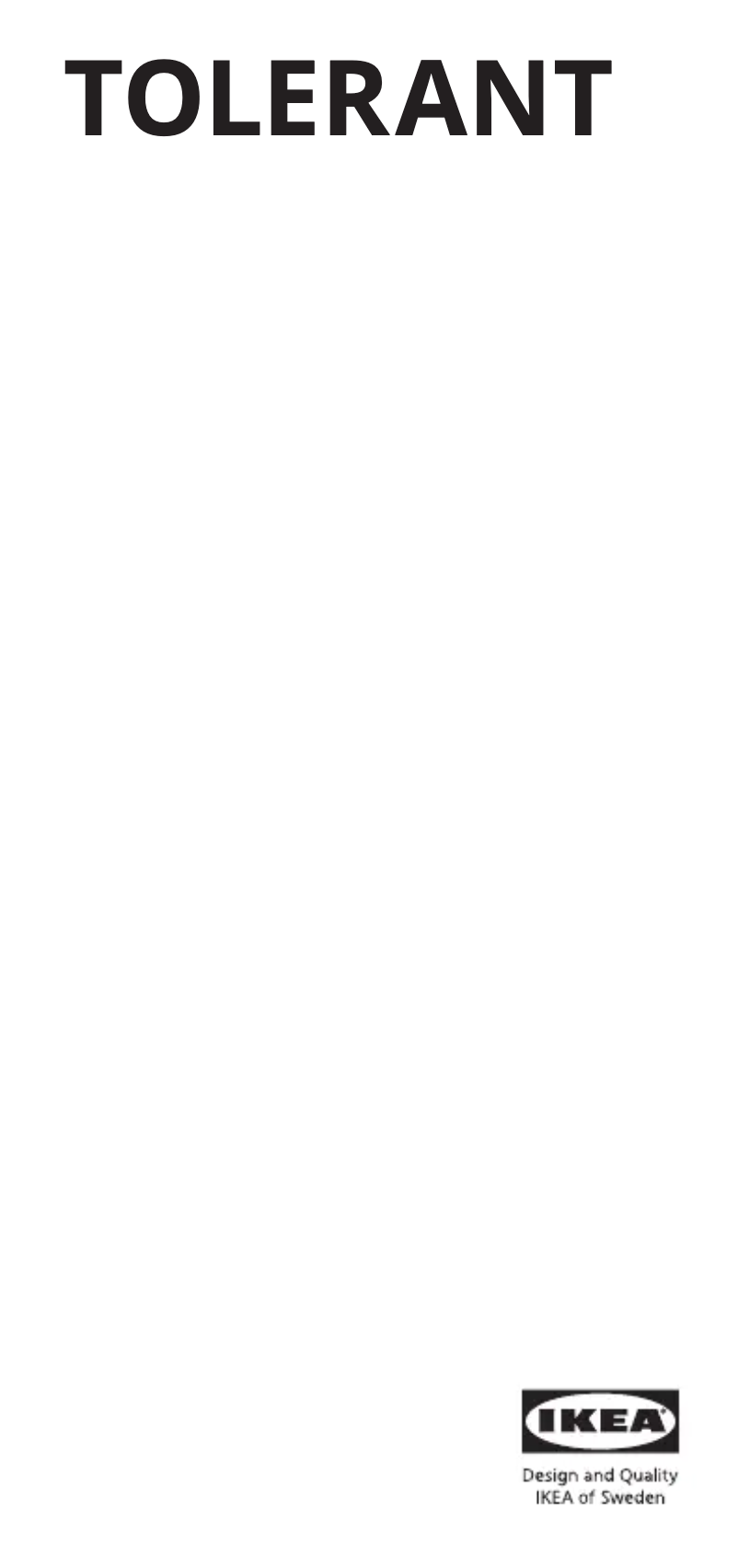 Page 1 de la notice Manuel utilisateur Ikea TOLERANT 702.473.19