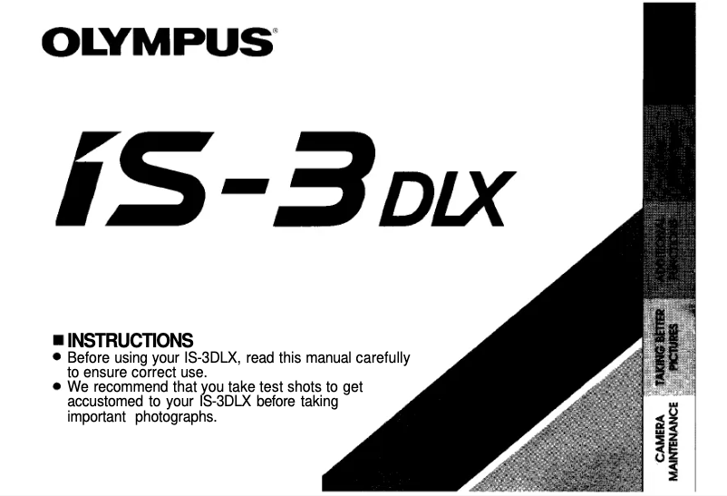 Page 1 de la notice Manuel utilisateur Olympus IS-3 DLX