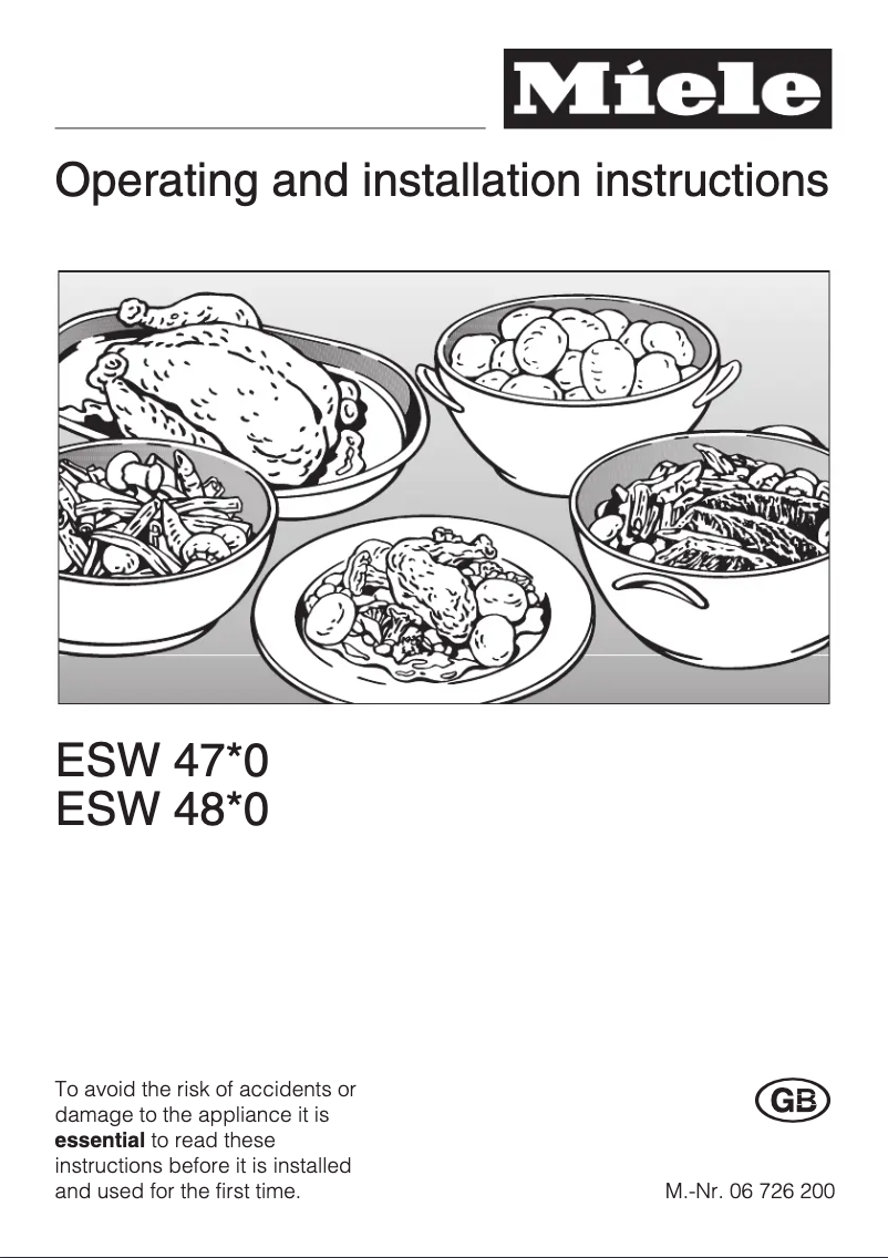 Page 1 de la notice Manuel utilisateur Miele ESW 4820