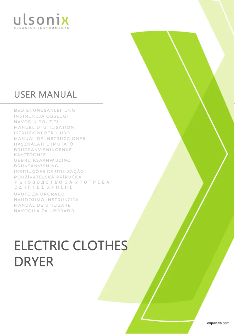 Image de la première page du manuel de l'appareil ULX-DRY TT