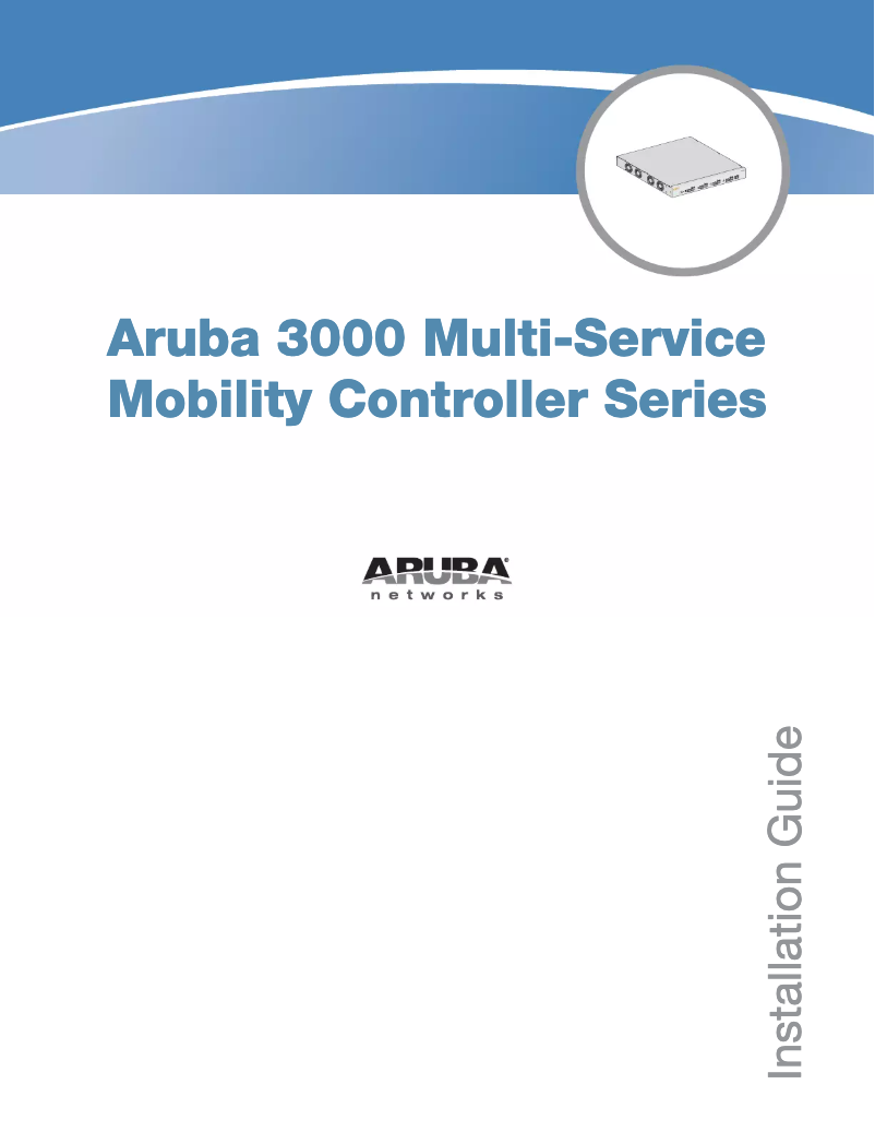 Page n°1 - Manuel utilisateur Aruba 3200XM