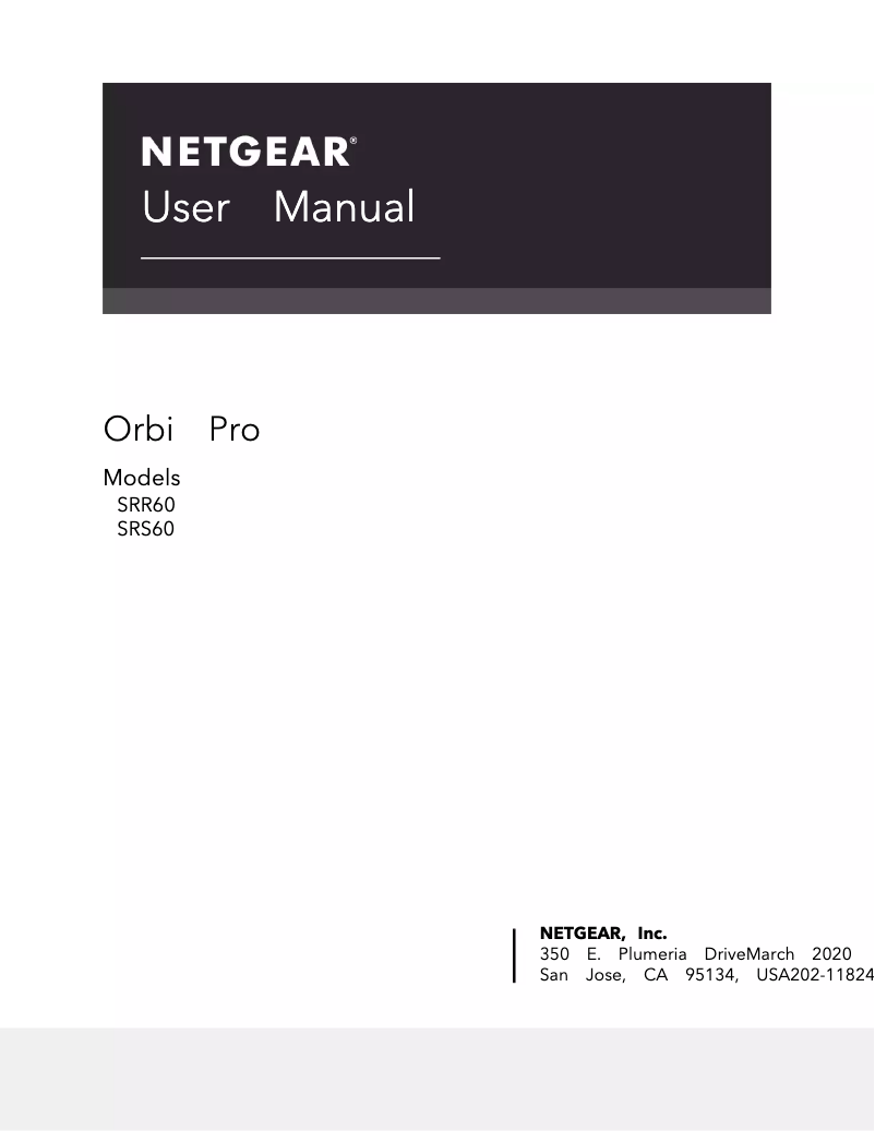 Page 1 de la notice Manuel utilisateur Netgear Orbi Pro SRS60