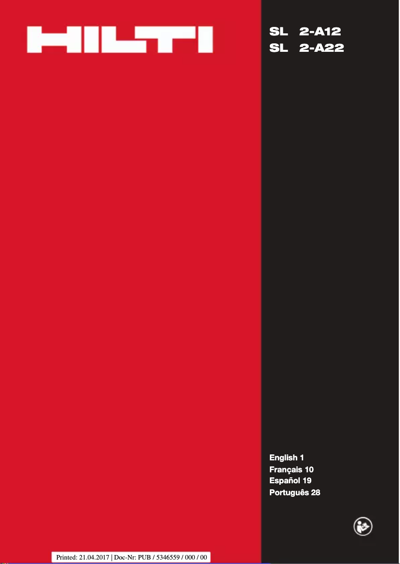 Page n°1 - Manuel utilisateur Hilti SL 2-A22 LED