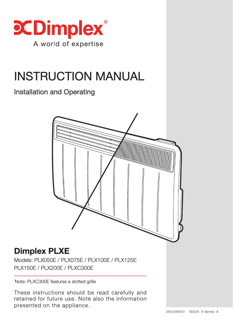 Page 1 de la notice Manuel utilisateur Dimplex PLXC300E