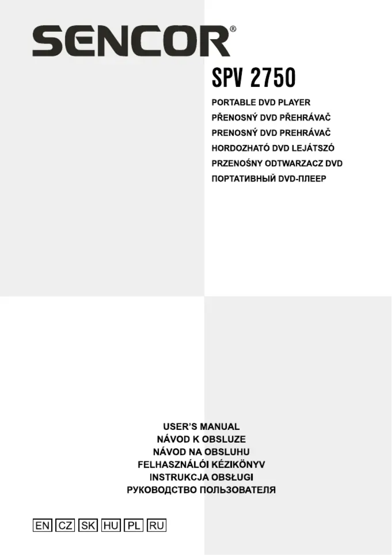Page 1 de la notice Manuel utilisateur Sencor SPV 2750