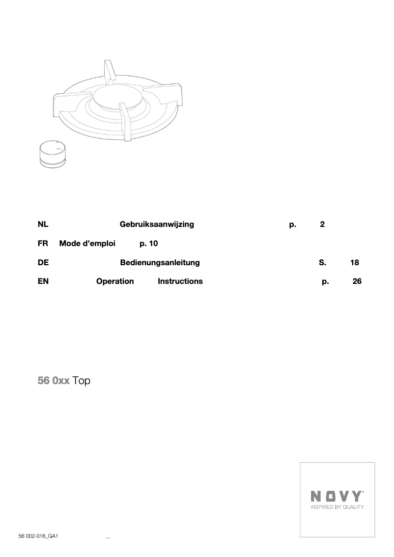 Page n°1 - Manuel utilisateur Novy 56010