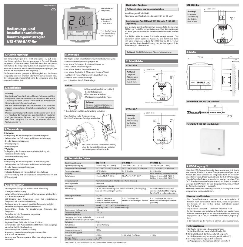 Image de la première page du manuel de l'appareil UTE 4100-F