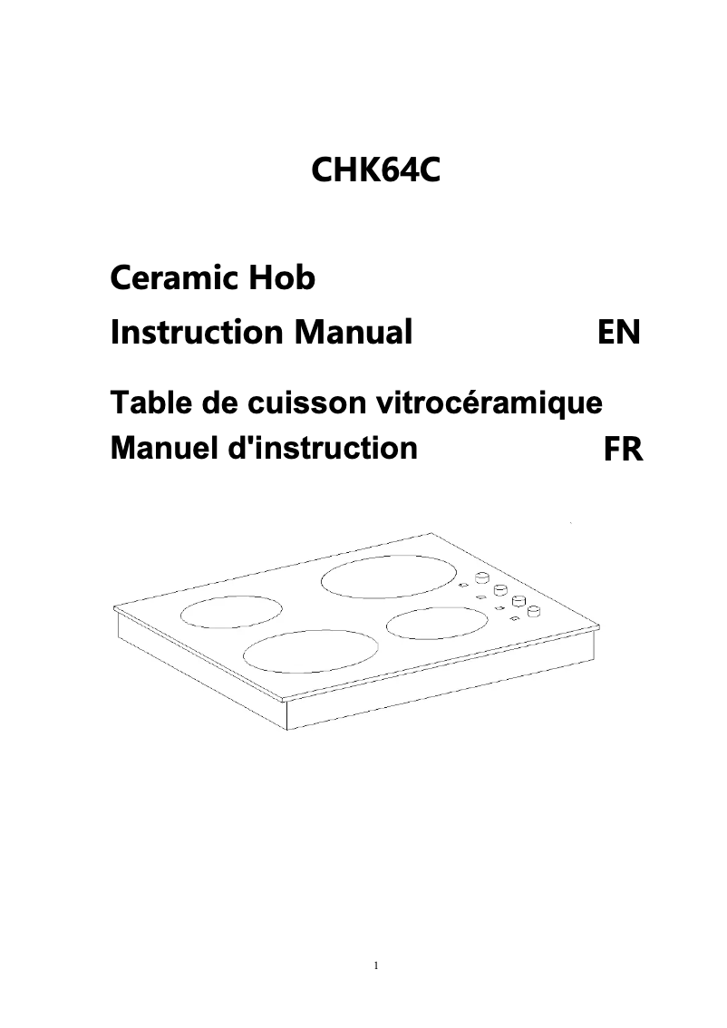 Page n°1 - Manuel utilisateur Candy CHK64C