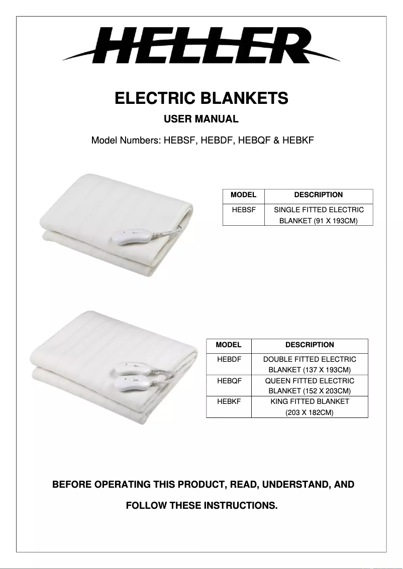 Image de la première page du manuel de l'appareil HEBQF2