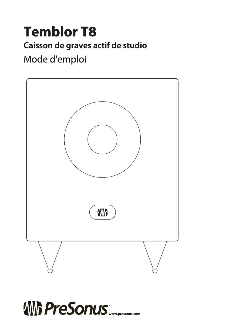 Página 1 del manual Manual de usuario PreSonus Temblor T8