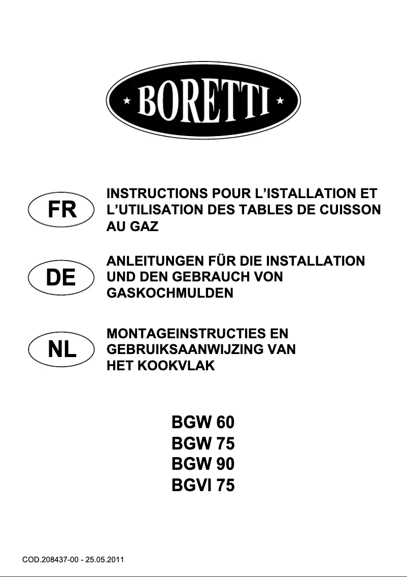Image de la première page du manuel de l'appareil BGW 75