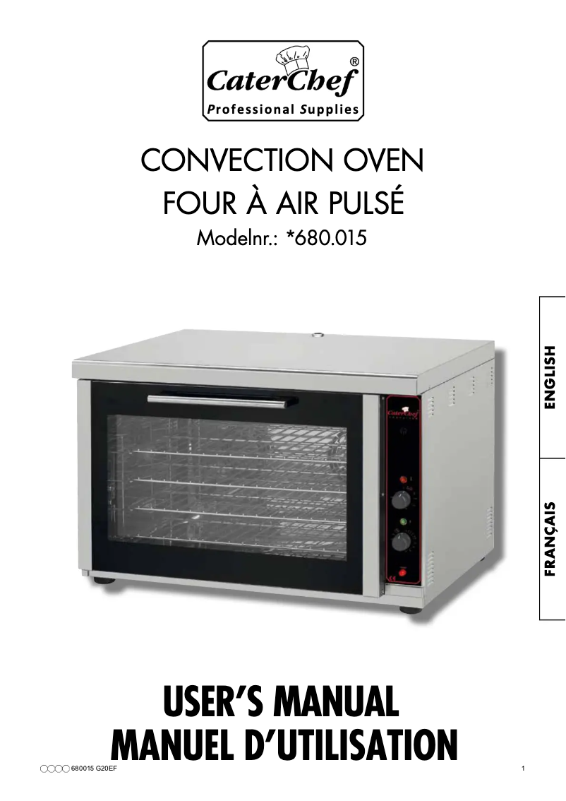Page n°1 - Manuel utilisateur CaterChef 680.015
