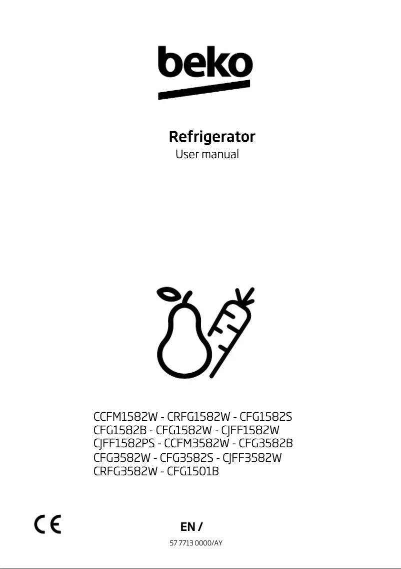 Page n°1 - Manuel utilisateur Beko CFG3582
