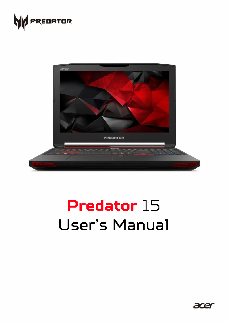 Page n°1 - Manuel utilisateur Acer Predator 15 G9