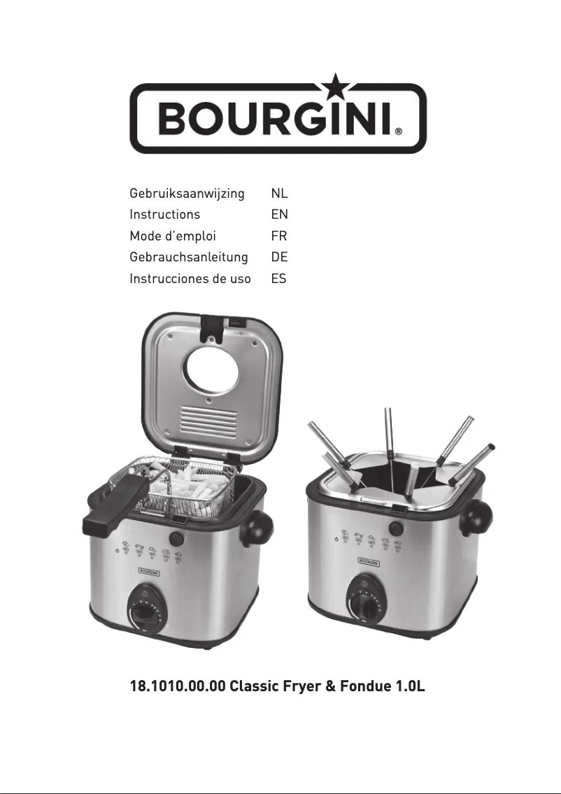 Página 1 del manual Manual de usuario Bourgini Classic Fryer & Fondue 1L 18.1010.00.00