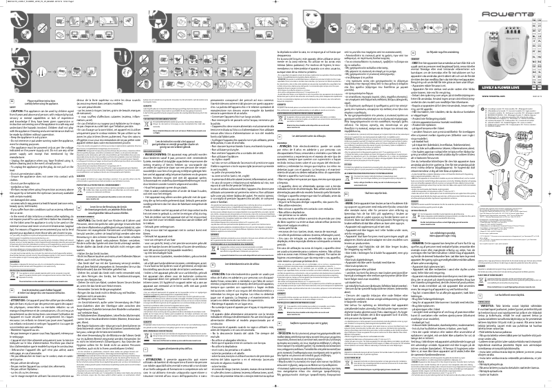 Page n°1 - Manuel utilisateur Rowenta Flower Love EP2810F0
